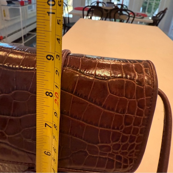 Vintage Brighton Leather Croc Embossed Crossbody Shoulder Handbag Purse EUC - Picture 15 of 16